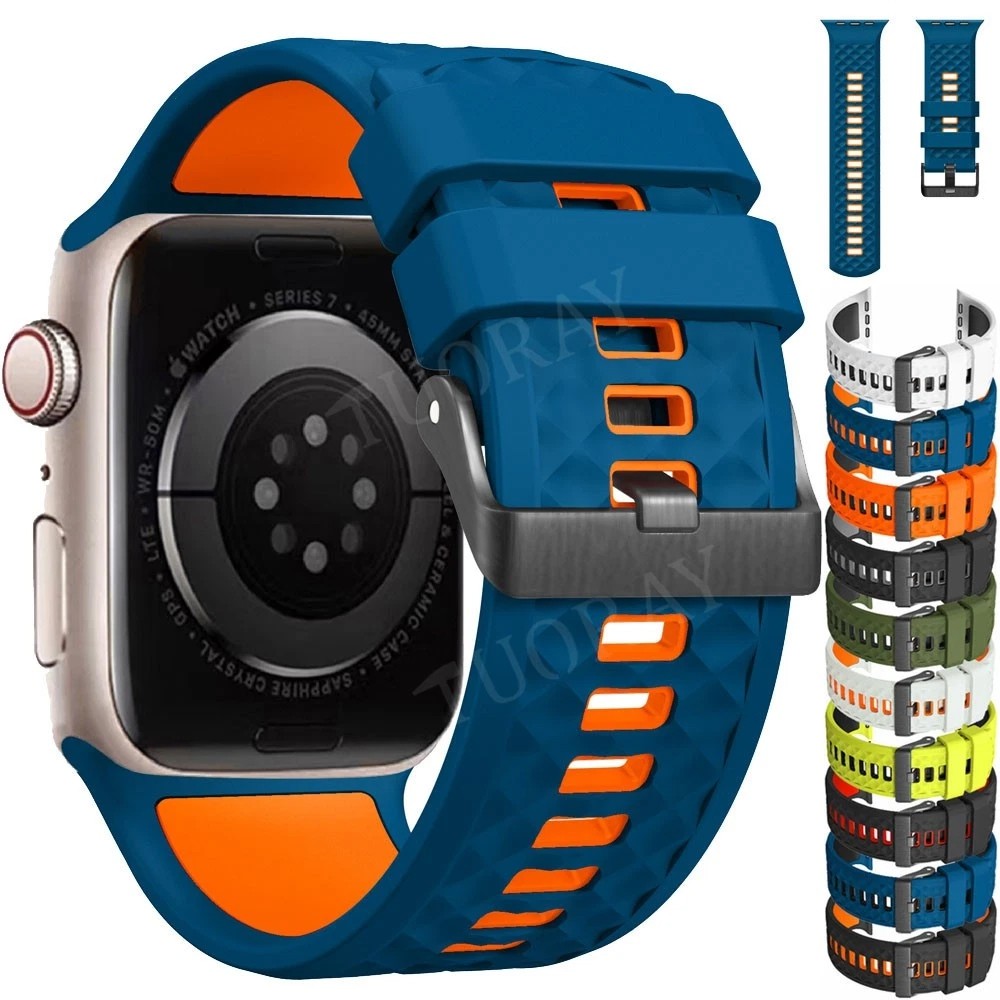 Sport Band Silicone Strap For Apple Watch Ultra 3 Series 11 10 9 8 7 6 5 SE 49mm