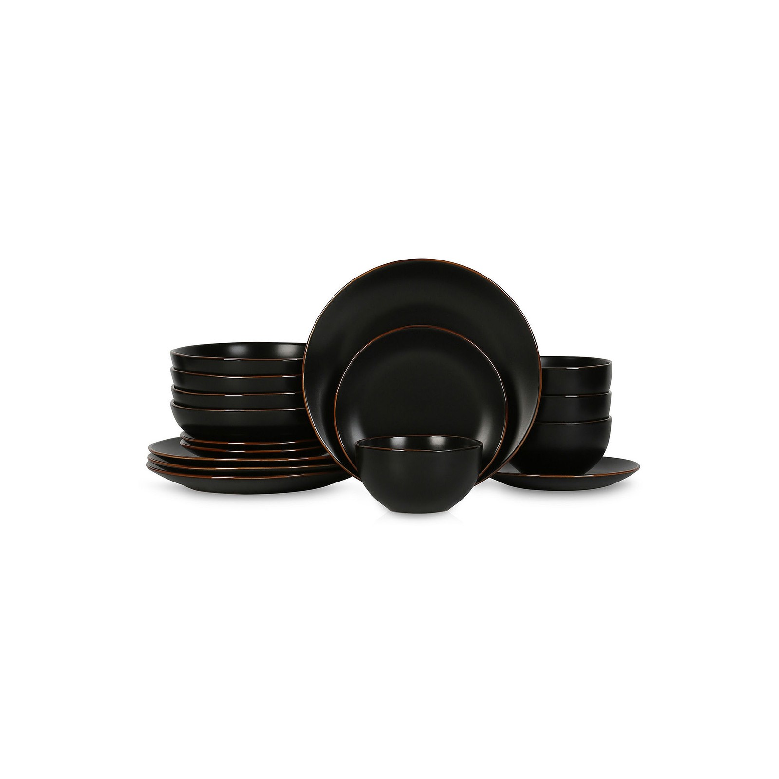 Stone Lain Brasa 16-Pc Stoneware Dinnerware Set - BLACK ONE SIZE 33990₽