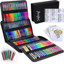 Gel Pens for Adult Coloring Books, 160 Pack Artist Colored Gel Pen with 40% More
