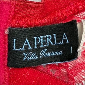 La Perla Bra 32D SZ 1 Red Lightly Lined Cup Underwire Lace Adjustable Strap