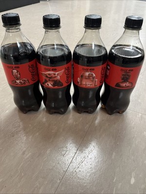 4 Limited Edition Starwars Coke Zero R2-D2, Grogu, C3-PO, Luke Skywalker