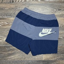 Vintage 2000s NIKE Swoosh Graphic Print Nylon Shorts size Medium