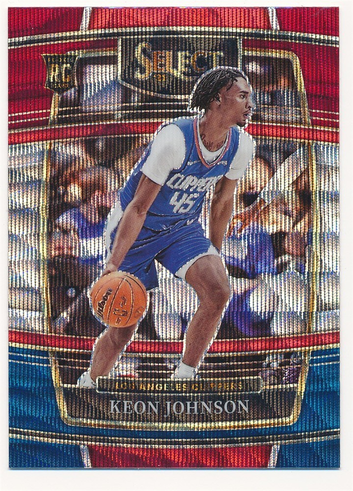 KEON JOHNSON 2021-22 SELECT TRI COLOR PRIZM CONCOURSE #40 RC ROOKIE LOS ANGELES