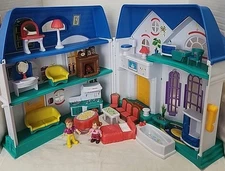 My Happy Home Take Along Dollhouse + Figures Lots Of Furniture   Lights & Sounds