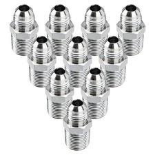Racewill 10 Pack Hydraulic Hose Adapter Fittings: 3/8" JIC 37° Male x 3/8" NP...