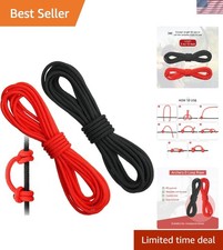 2-Pack 10ft Archery D Loop Strings - Black  Red Bowstring Serving for Accuracy