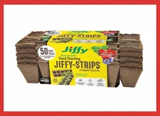 Jiffy Peat Strips Seed Starter Kit 50 Biodegradable Pots Easy Plant Growth NEW