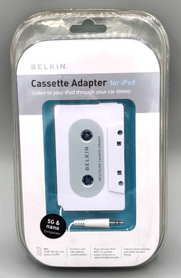Belkin Music Cassette Tape Jack Adapter For iPod Player Brand New Factory Sealed