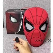 US Stock Spider Man Mask w/LED Moving Eyes Remote Control Ring Cosplay Gifts