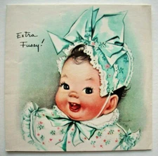 Charlot Byj Happy Baby vintage Birthday greeting card *F3