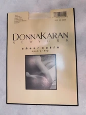 Donna Karan Sheer Satin Pantyhose Control Top Ivory Style 265 Size Medium