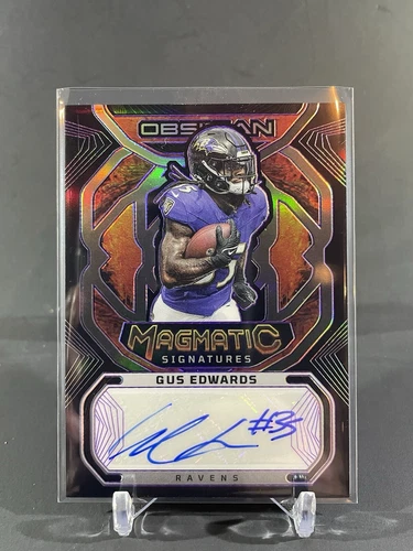 2023 Panini Obsidian - Magmatic Signatures Purple Electric Etch #MAG-6 Gus Edwards /75 (AU)