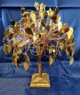 Tree Of Life Lucky Money Dream Wire Gold Leaves Kinetic Art Sculpture 10