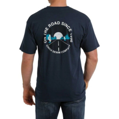Cinch  Men's Short Sleeve ''On The Road 1996'' Navy T-Shirt MTT1690465