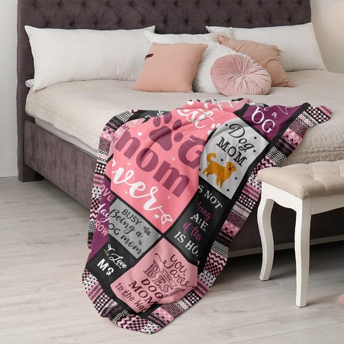 Dog Mom Blanket 60"x50" Gift for Dog Lover Owner Women Christmas Birthday - Picture 3 of 7