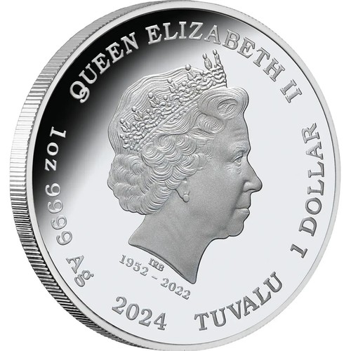 Tuvalu 2024 Deadly & Dangerous Australia Mosca Azul 29.6ml Moneda de Plata - Zdjęcie 5 z 6