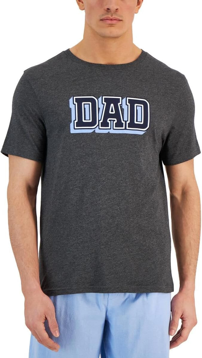 Club Room Mens Heathered Knit Graphic T-Shirt Charcoal Heather L 2990₽