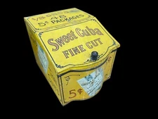 Antique 1930 Sweet Cuba Chewing Tobacco Tin Display General Store 5 cent VTG