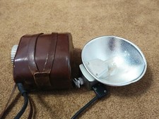 Braun CeBe II PermaFlash Vintage 1950s flash with brown leather battery case