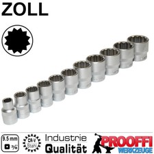 ZOLL Stecknuss Steckschlüssel 12-Kant Vielzahn 11-tlg Für 3/8" Ratsche - Harley