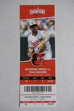 BALTIMORE ORIOLES VS RANGERS 6/29/2015 FULL TICKET ~ MITCH MORELAND (2 HRs)