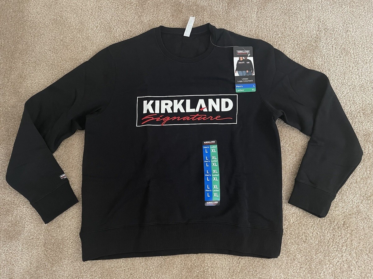 New Costco Kirkland Signature Unisex Logo Black Crewneck sweater sweatshirt  | eBay