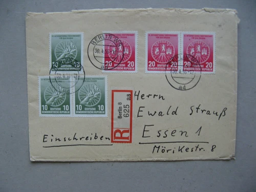 GERMANY DDR, R-cover FDC 1956,  ao pairs cycle-racing