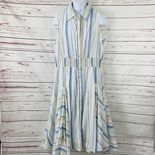 Chelsea & Theodore Maxi Dress Women’s 2X Peasant Flare Sleeveless Striped