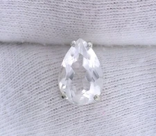 12x8 Pear Crystal Quartz Gemstone Gem Stone Sterling Silver Tie Tack ESTT130