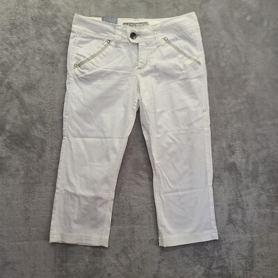 BKE Pants Womens 27 Capris Becca 21 Inch Rhinestones Thick Stitch Double Button