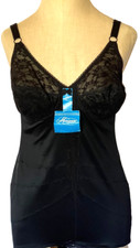 Vintage NWT Black 60s girdle Marianne Spirte Spandex Cotton Nylon Sz 40B