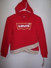 New Levi's Pullover Red Hoodie Sweatshirt - Girls M 10-12 