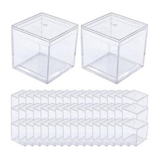 50x Acrylic Display Case Cube, 3.3x3.3x3.3cm Storage, Multifunctional Dustproof