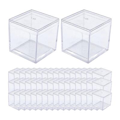 50x Acryl Vitrine Würfel, 3,3x3,3x3,3cm Aufbewahrung, Multifunktional Staubdicht