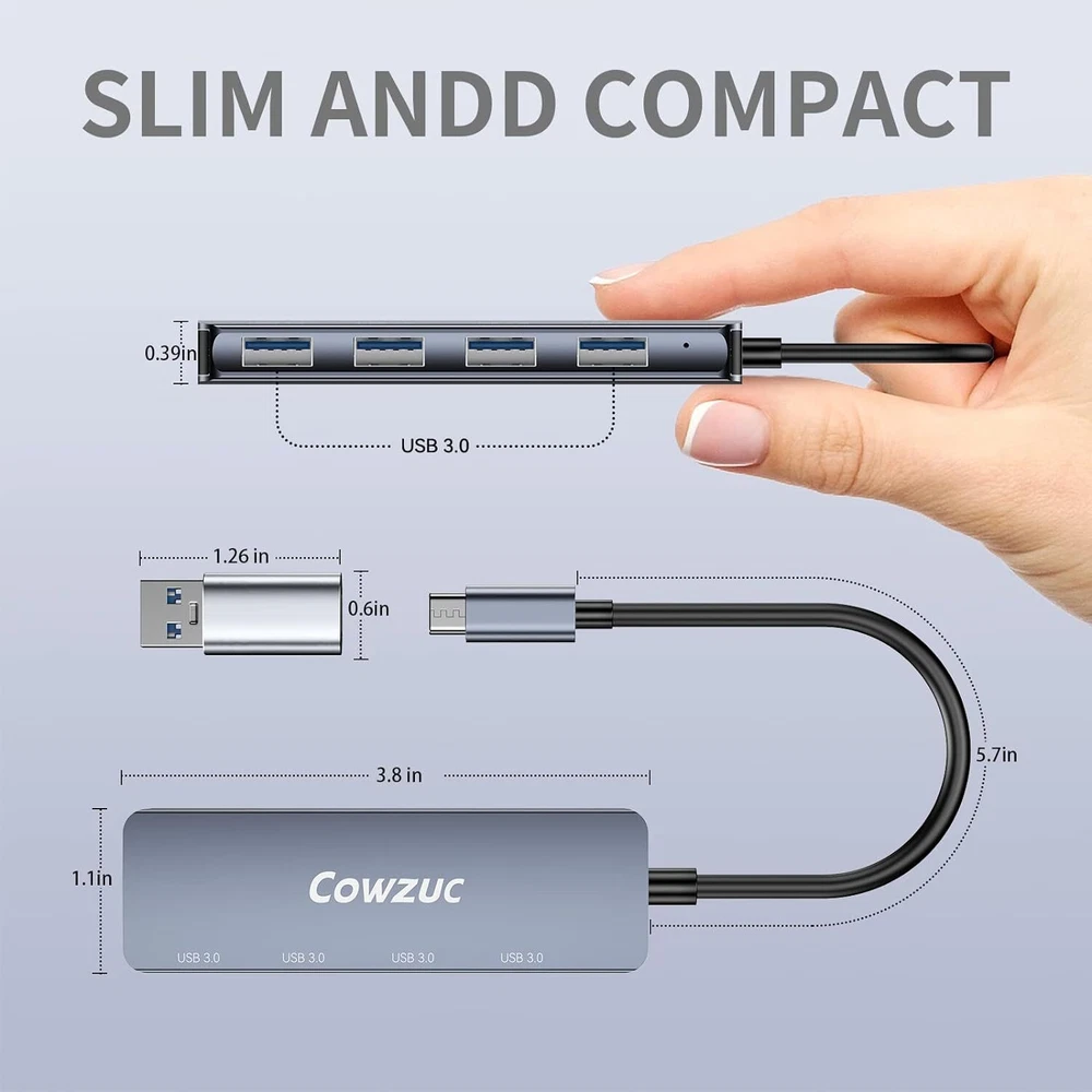 USB C Hub 4 Ports 3.0, USB C to USB Hub, 4Ports 3.0 USB Adapter Docking Station