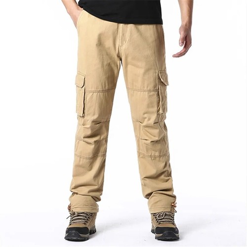 Men's Tactical Cargo Pants - Large Pockets, Elastic Waist - Outdoor Workwear - Picture 8 of 22