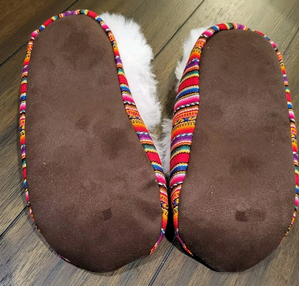 ZAPATILLAS BEBÉ PIEL DE ALPACA RECORTADAS Y TELA MANTA MUJER TALLA 9 Foto 2 de 4