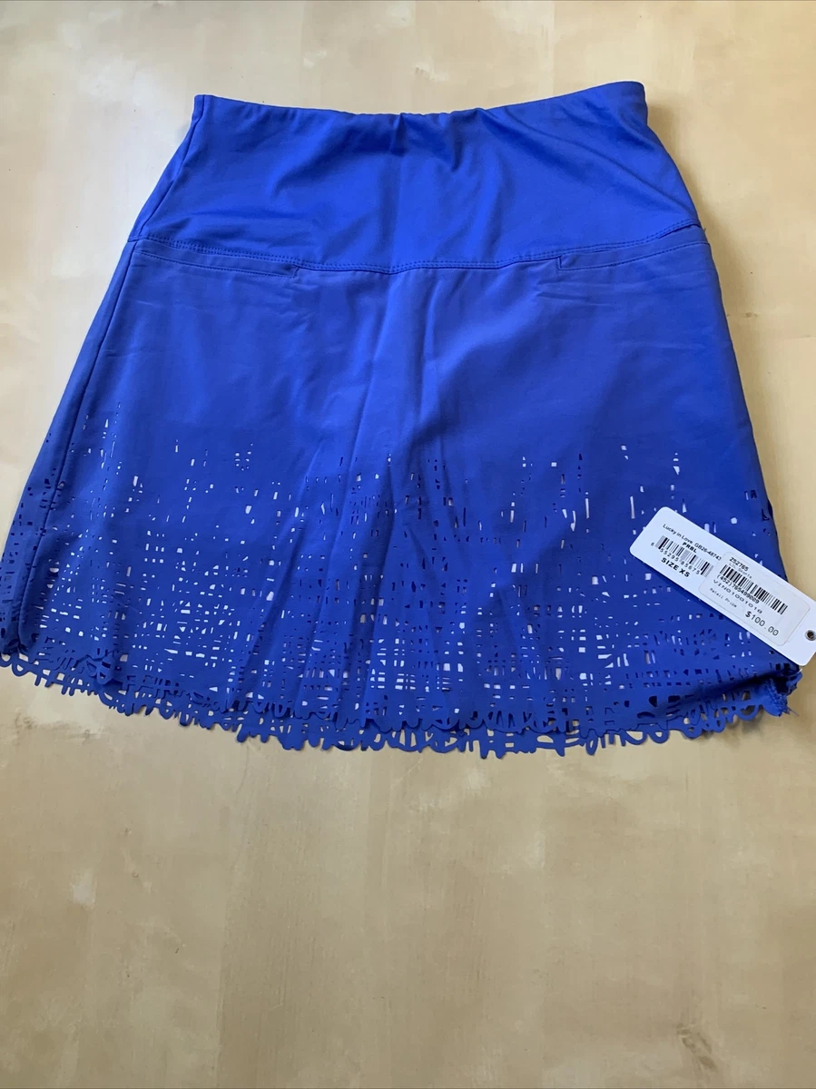 Lucky In Love Laser Cut Blue Tennis golf skort Ladies Xs or Large