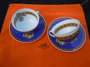Tasses porcelaine Hermès Paris Cocarde de soie Garantie authentique Hermès. | eBay
