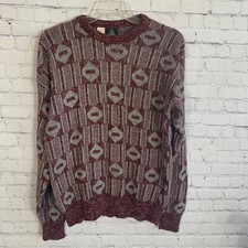 Vintage Kennington Mens Sweater Size Medium Crewneck Multi Color Wool Blend