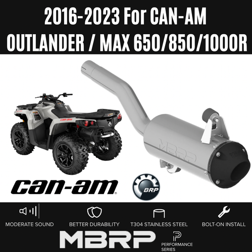 2018-2024 Can-Am Outlander and Outlander Max 650/ 850/ 1000R 5 Inch Single Slip-on Performance Exhaust MBRP main image 0