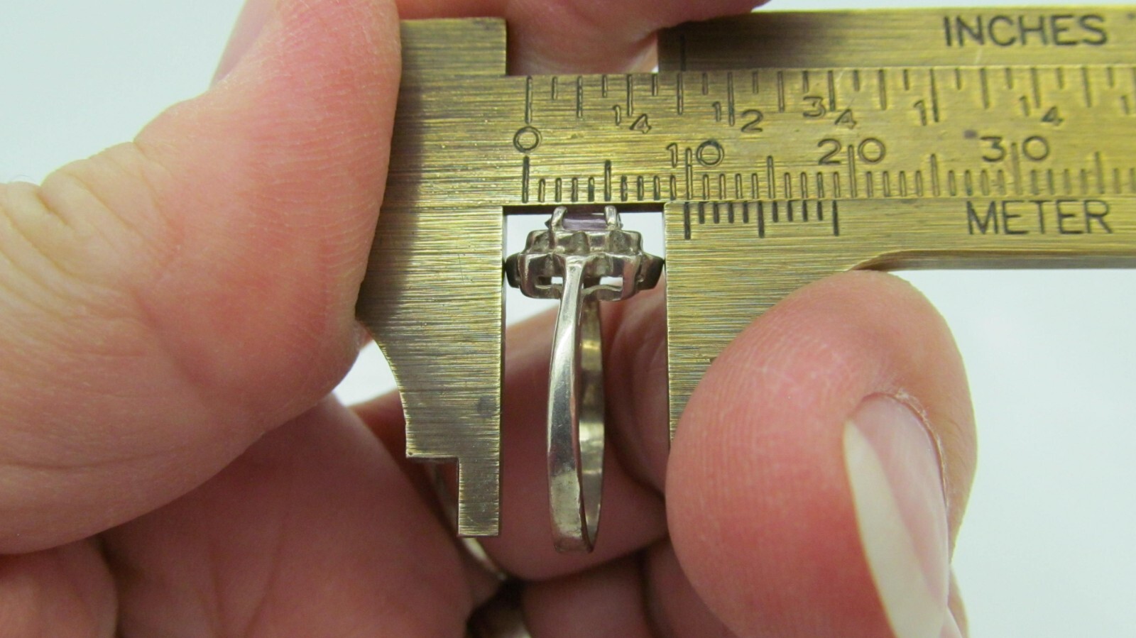 CL Sterling Silver .925 TINY oval cut AMETHYST FL… - image 10