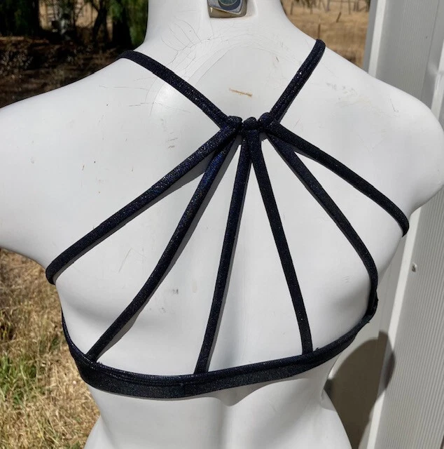 Top halter de yoga ONZIE para mujer S/M cuello alto en negro brillante nuevo sin etiquetas Foto 4 de 4