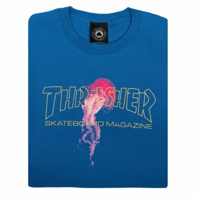 Thrasher Tee Atlantic Drift Royal Blue Premium Skateboard