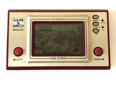 ゲームウォッチ　OCTOPUS Nintendo Game & Watch Wide Screen Octopus Oc-22 Boxed MIJ 1981