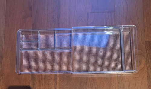 COMPUTER DESK Drawer Makeup Organizer Adjustable Clear Storage Tray 2pcs Strong - 第 4/11 張圖片