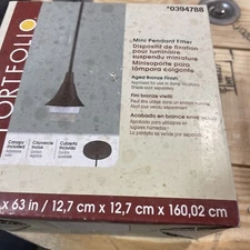 Mini Pendant Light Style Selections  5"X5'X63" Aged Bronze Finish #0394788