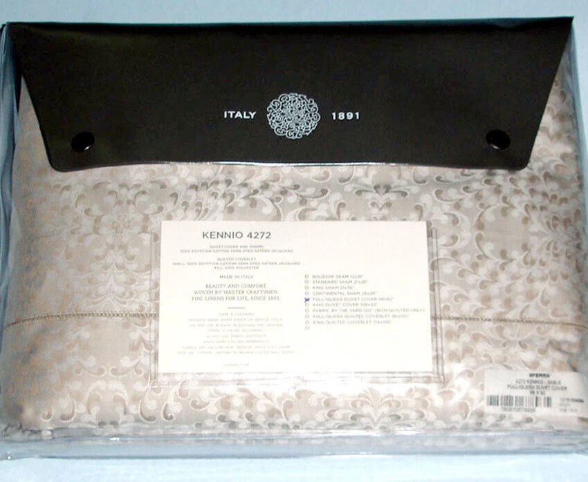Funda nórdica Sferra Kennio Queen algodón egipcio italiano satén sable topo nueva Foto 3 de 4