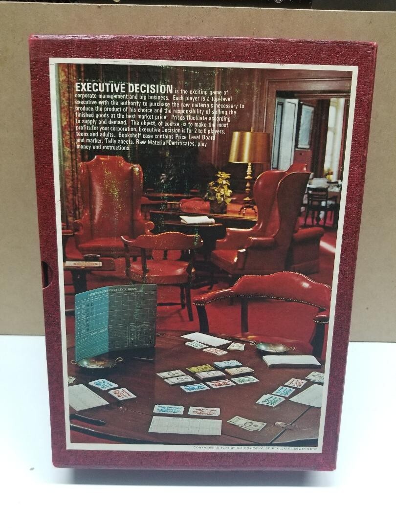 VINTAGE Executive Decision Bookshelf Game COMPLETE 3M 1971