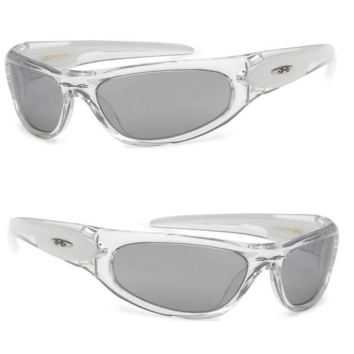 XLoop Hommes Femmes SPORTS Lunettes de Soleil Clair Blanc Cadre Miroir Lentille - Photo 1 sur 2